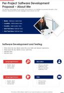 Per Project Software Development Proposal About Me One Pager Sample Example Document