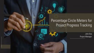 Percentage Circle Meters For Project Progress Tracking PPT Presentation AT