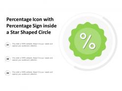 Percentage icon with percentage sign inside a star shaped circle
