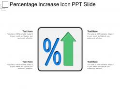 Percentage increase icon ppt slide