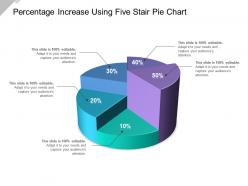 Percentage increase using five stair pie chart