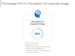 Percentage kpi for perception of corporate image powerpoint slide