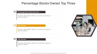 Percentage Stocks Owned Top Three In Powerpoint And Google Slides Cpb