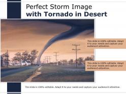 Perfect storm image with tornado in desert