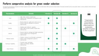 Perform Comparative Analysis For Green Vendor Green Marketing Guide For Sustainable Business MKT SS