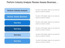 Perform industry analysis review assess business understand financial picture