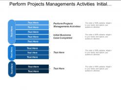 Perform Projects Managements Activities Initial Business Case Completed