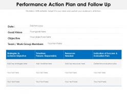 Performance action plan and follow up