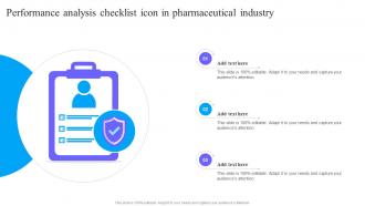 Performance Analysis Checklist Icon In Pharmaceutical Industry