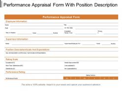 Performance appraisal form with position description