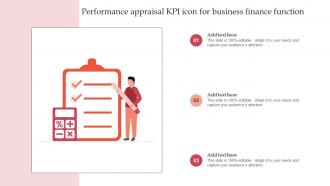 Performance Appraisal KPI Icon For Business Finance Function
