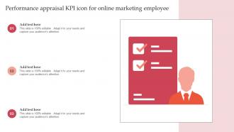 Performance Appraisal KPI Icon For Online Marketing Employee