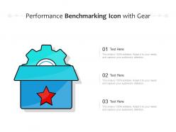 Performance benchmarking icon with gear