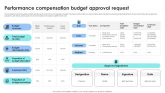 Performance Compensation Budget Approval Request