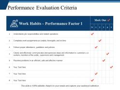 Performance evaluation criteria ppt professional layout ideas
