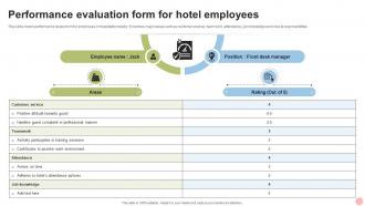 Performance Evaluation Form For Hotel Employees
