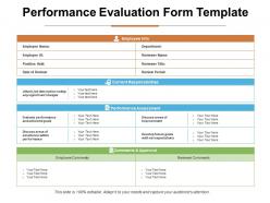 Performance evaluation form template ppt infographic template grid