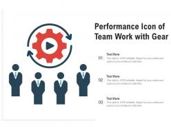 Performance icon of team work with gear
