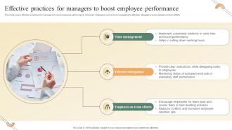 Performance Improvement Methods Effective Practices For Managers To Boost Employee