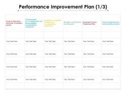 Performance improvement plan 1 3 ppt powerpoint presentation professional slide portrait