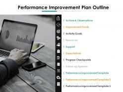 Performance improvement plan outline ppt icon background designs