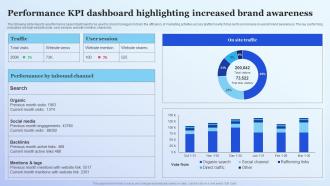 Performance KPI Dashboard Highlighting Increased Brand Awareness