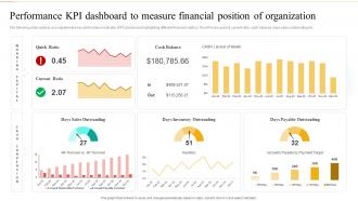 Performance KPI Dashboard To Measure Financial Position Of Organization Ultimate Guide To Financial Planning