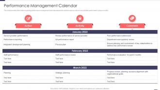 Performance Management Calendar Improved Workforce Effectiveness Structure