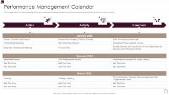 Performance Management Calendar Workforce Performance Evaluation And Appraisal