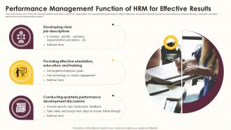 Performance Management Function Of HRM For Effective Results