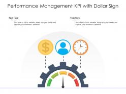 Performance management kpi with dollar sign