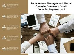 Performance management model contains teamwork goals financial improvement