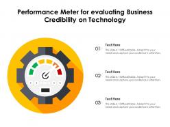 Performance meter for evaluating business credibility on technology