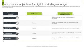 Performance Objectives For Digital Marketing Manager