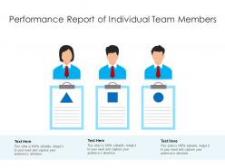 Performance report of individual team members