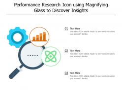 Performance research icon using magnifying glass to discover insights