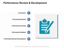 Performance review and development introduction ppt powerpoint presentation formats