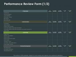 Performance review form communication ppt powerpoint presentation inspiration design templates