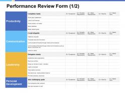 Performance review form personal development ppt powerpoint presentation gallery graphics