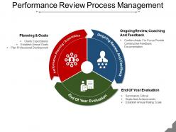 Performance review process management ppt icon