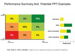 Performance summary and potential ppt examples