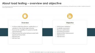 Performance Testing Strategies To Boost About Load Testing Overview And Objective