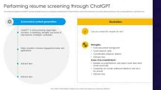 Performing Resume Screening Through ChatGPT Maximizing Roi In Recruitment AI SS V