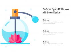 Perfume spray bottle icon with lotus design
