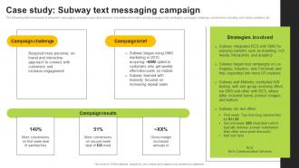 Permission Based Advertising Case Study Subway Text Messaging Campaign MKT SS V