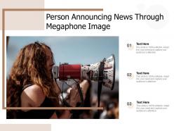 Person announcing news through megaphone image