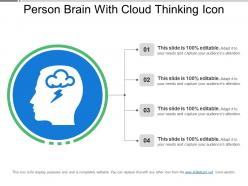 Person brain with cloud thinking icon