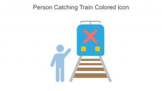 Person Catching Train Colored Icon In Powerpoint Pptx Png And Editable Eps Format