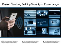 Person checking building security on phone image