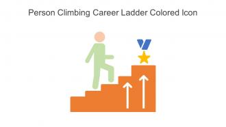Person Climbing Career Ladder Colored Icon In Powerpoint Pptx Png And Editable Eps Format